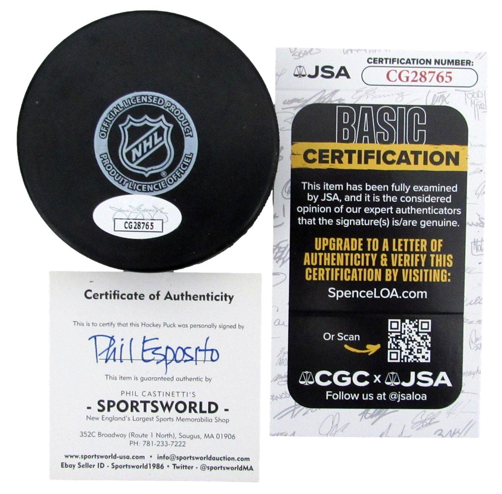 Phil Esposito HOF Signed/Autographed Chicago Blackhawks Hockey Puck JSA 197335