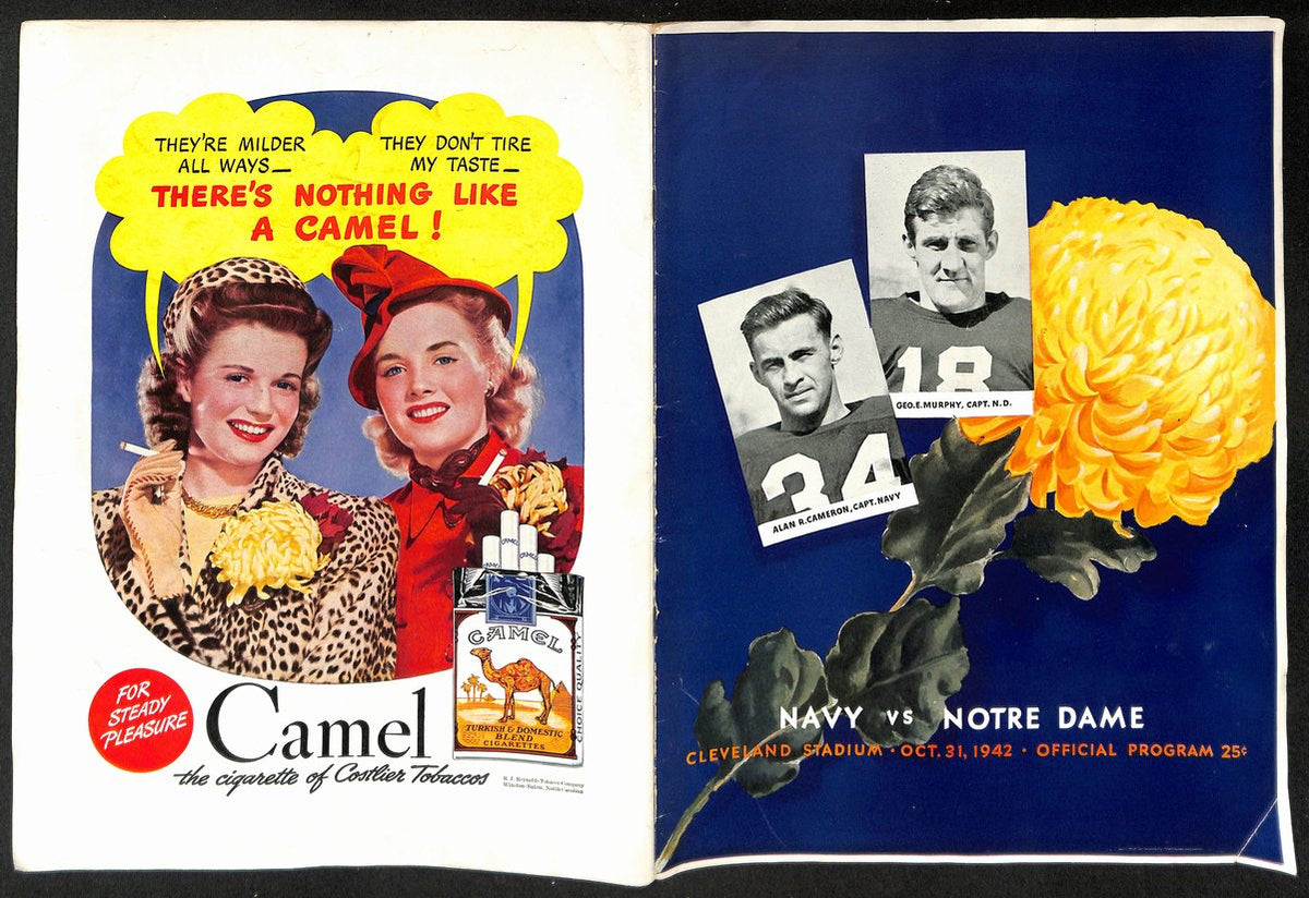 1942 Navy vs Notre Dame Vintage College Football Game Program 195827