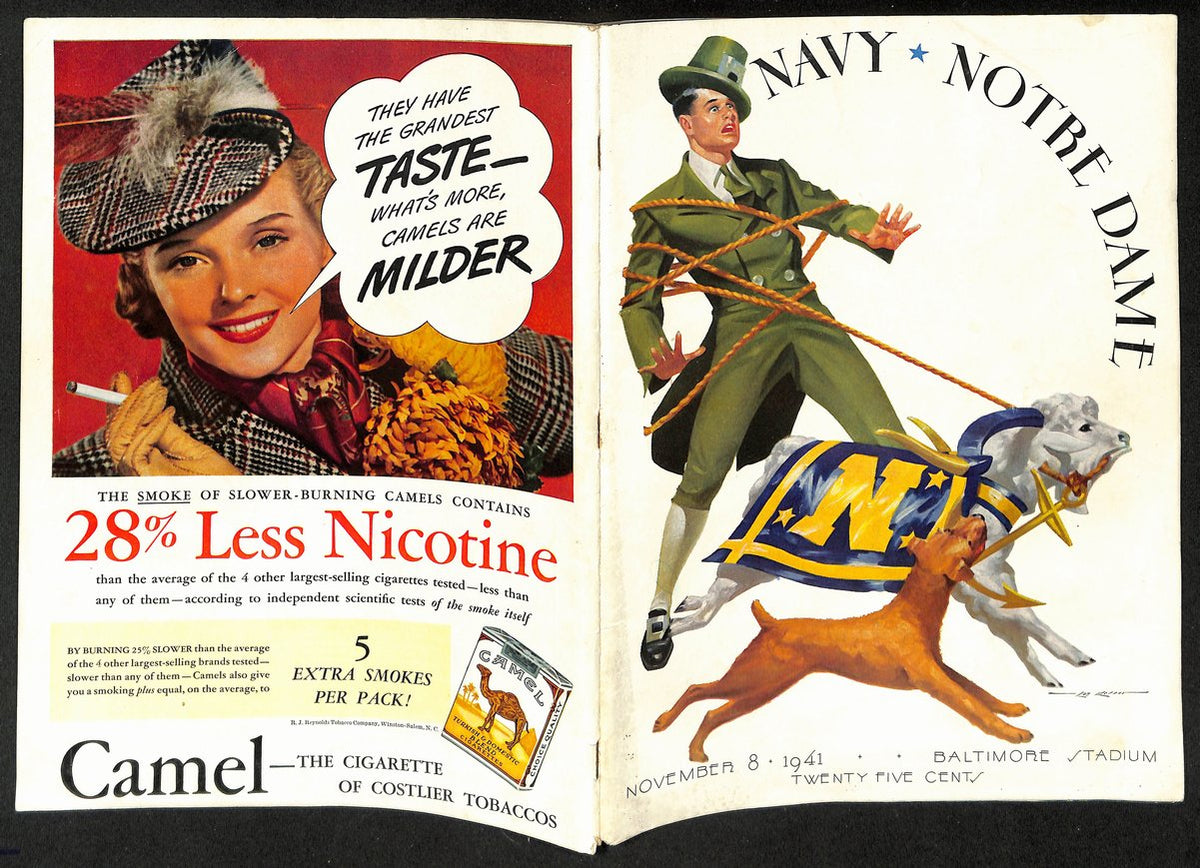 1941 Navy vs Notre Dame Vintage College Football Game Program 195828