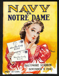 1940 Navy vs Notre Dame Vintage College Football Game Program 195829