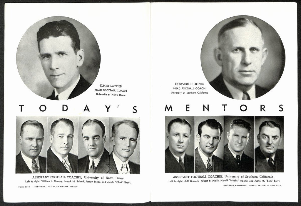1938 Notre Dame @ USC Vintage College Football Game Program 195844