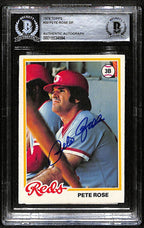 1978 Topps Pete Rose Signed/Autographed Card #20 Reds BAS/Beckett 197093