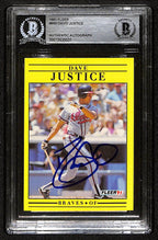 1991 Fleer David Justice Signed/Auto Card #693 Braves BAS/Beckett 197111