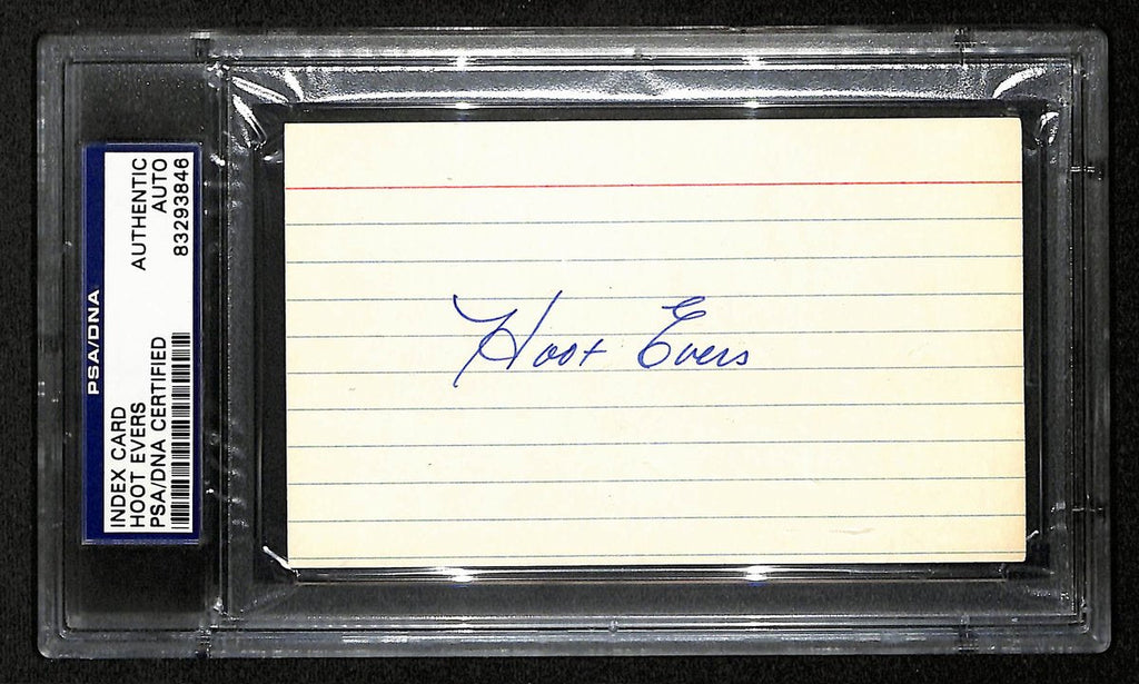 Hoot Evers Signed/Autographed 3x5 Index Card Detroit Tigers PSA/DNA 195973