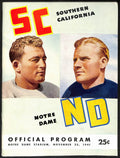 1941 USC vs Notre Dame Vintage College Football Game Program 195821