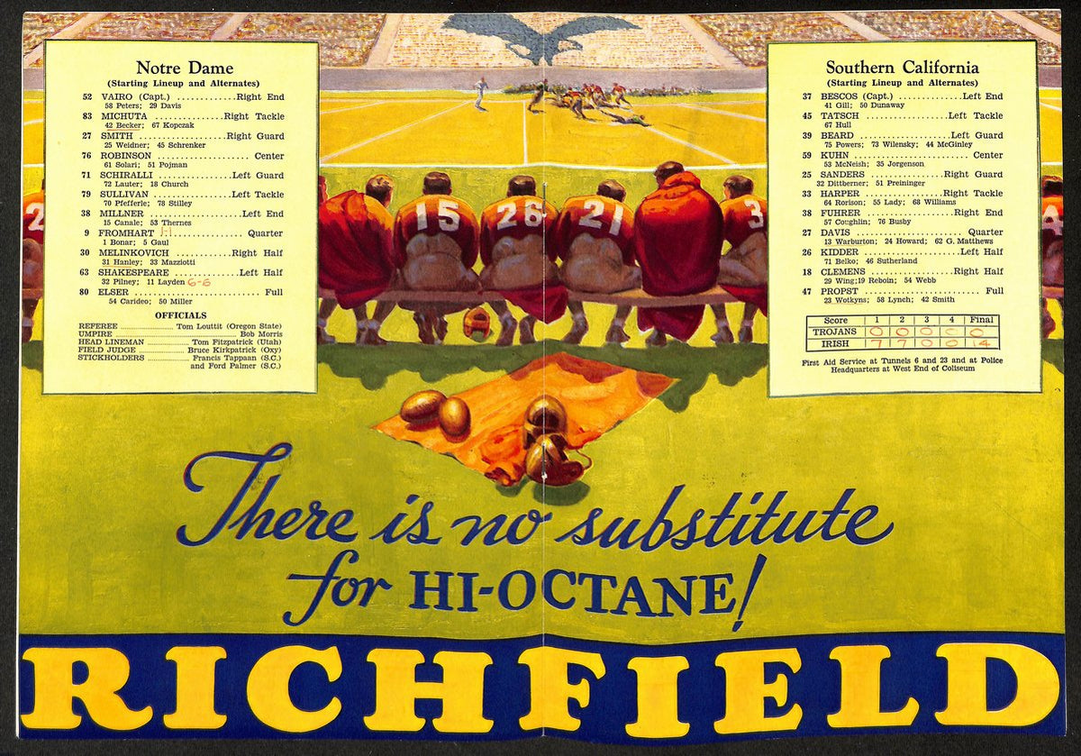1934 Notre Dame @ USC  Vintage College Football Game Program 194601