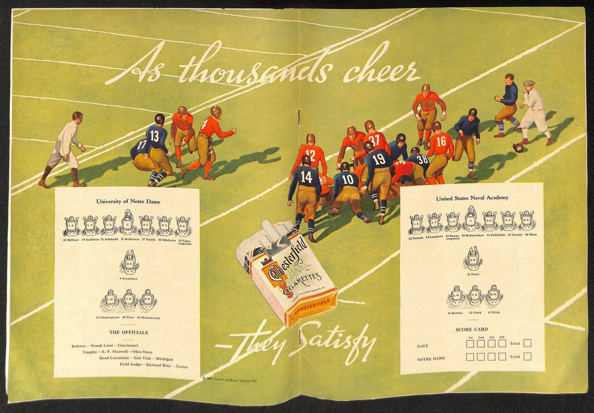 1934 Navy vs Notre Dame Vintage College Football Game Program 194603