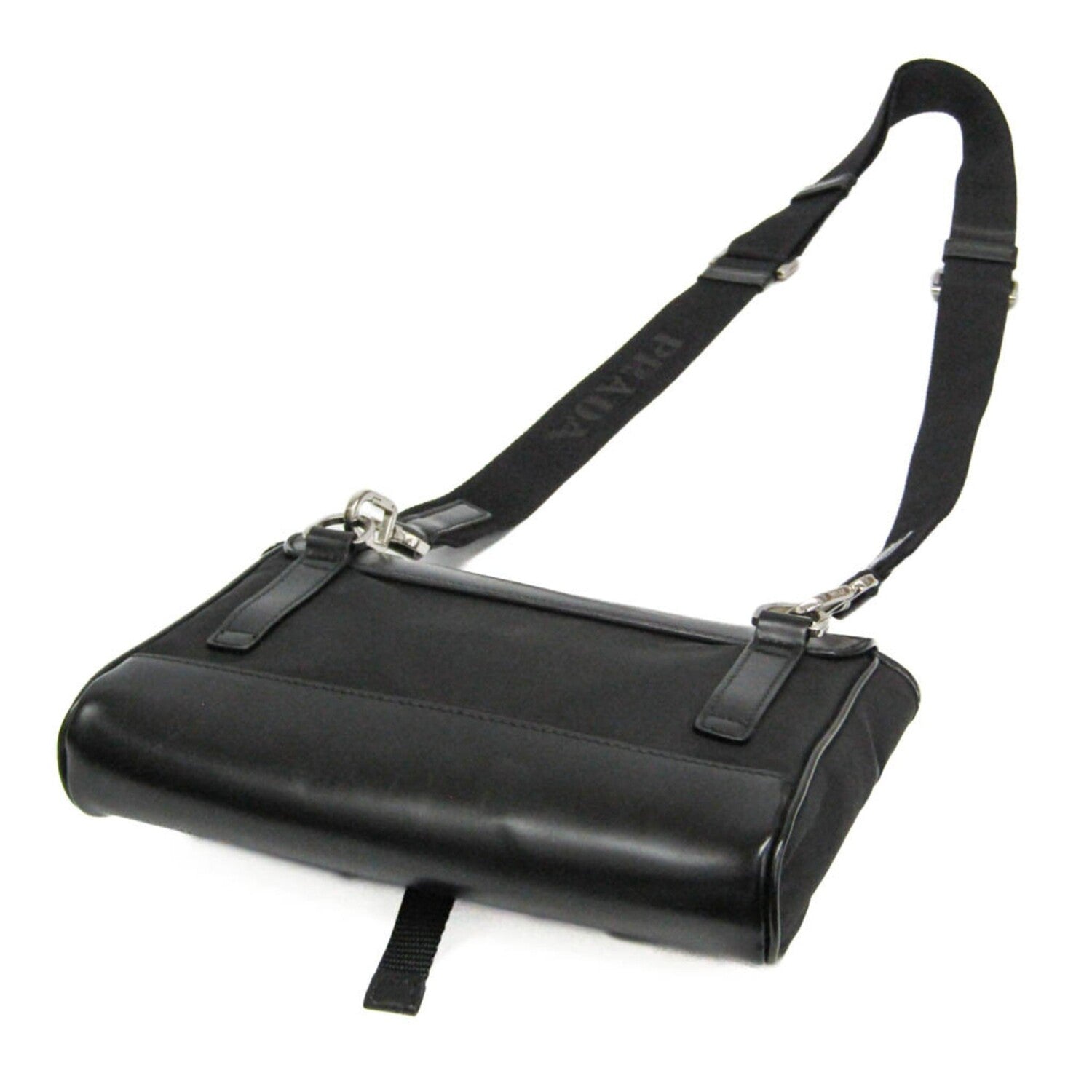 Prada // Leather + Re-Nylon Shoulder Bag // Black // Pre-Owned