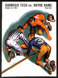 1941 Carnegie Tech vs Notre Dame Vintage College Football Game Program 194612