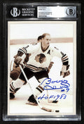 Bobby Hull HOF Signed/Inscribed 5x7 B/W Photo Black Hawks BAS/Beckett 197059