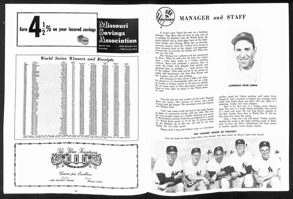 Pepper Martin Signed/Auto 1964 World Series Program Cardinals vs. Yankees 197073
