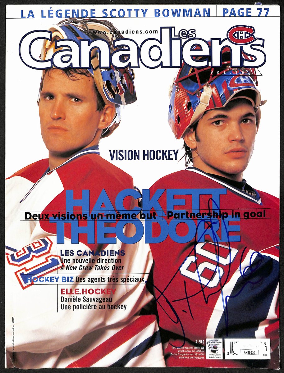 Jose Theodore Montreal Canadiens Signed Les Canadiens Magazine JSA 197134