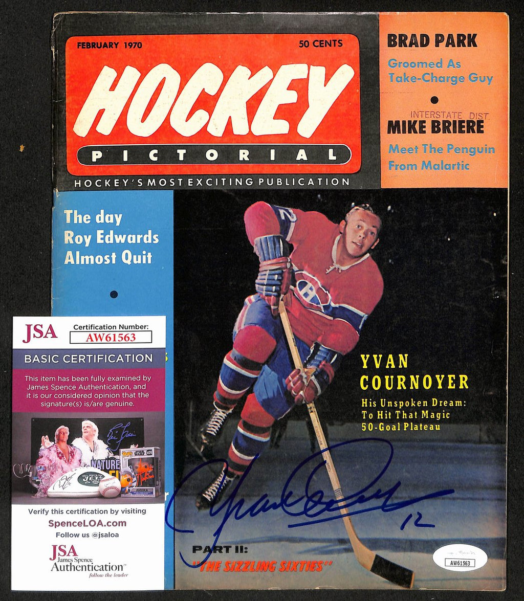 Yvan Cournoyer Montreal Canadiens Signed 1964 Hockey Pictorial JSA 197144