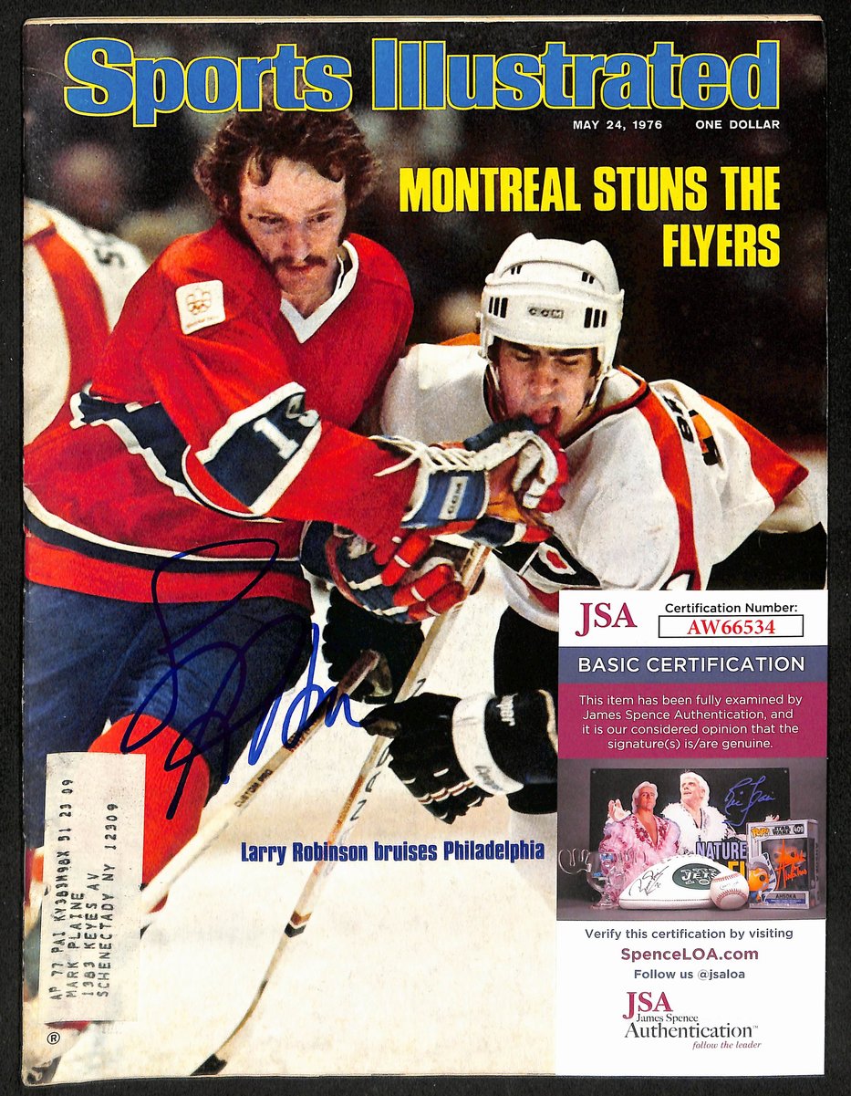 Larry Robinson Montreal Canadiens Signed 5/24/76 Sports Illustrated JSA 197156