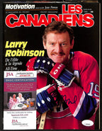 Larry Robinson Montreal Canadiens Signed 1986 Les Canadiens Magazine JSA 197159
