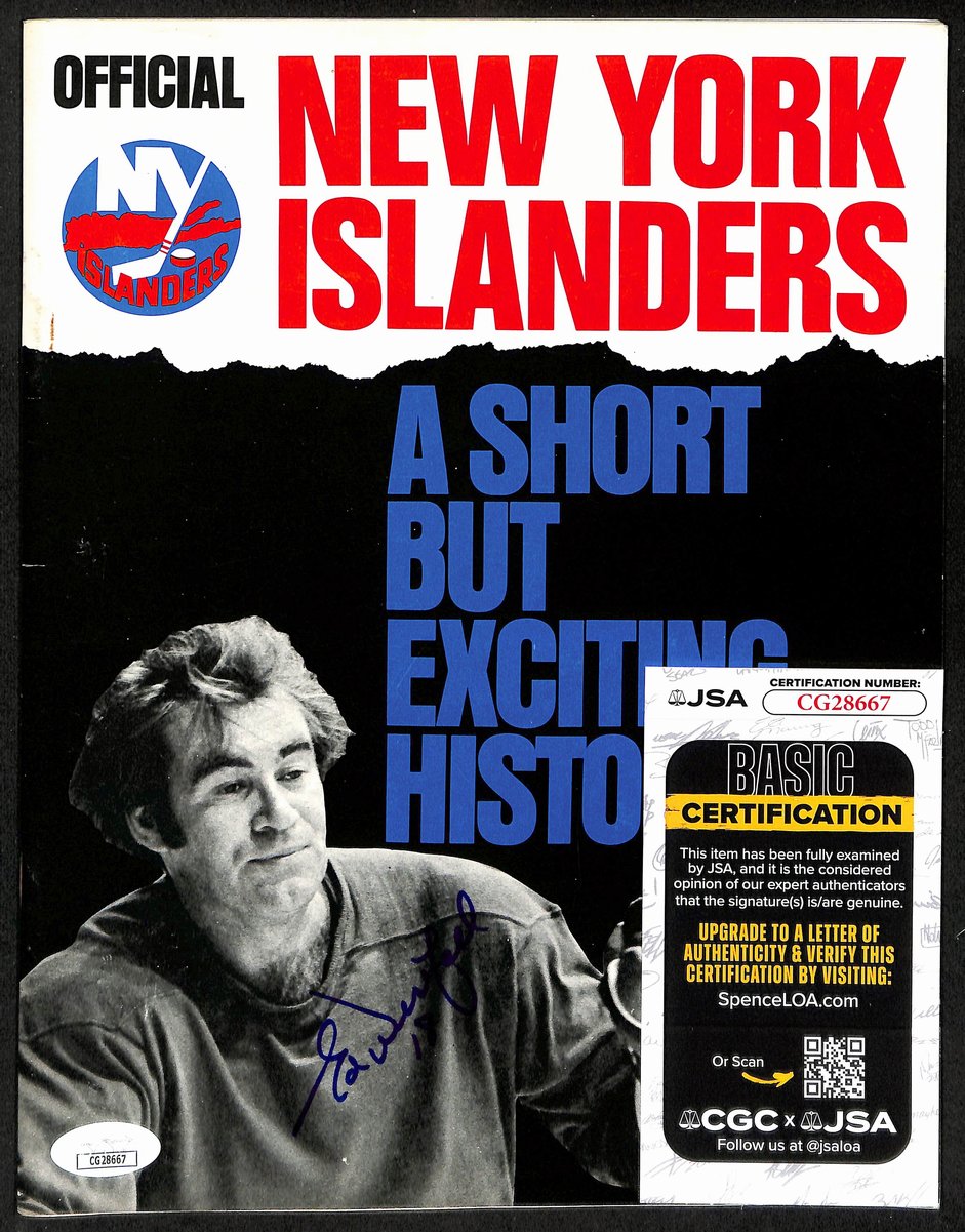 Ed Westphall New York Islanders Signed  Islanders Game Program JSA 197182