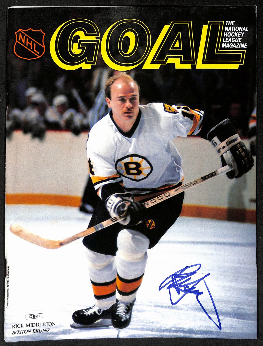 Rick Middleton Boston Bruin Signed  Goal Magazine JSA 197188