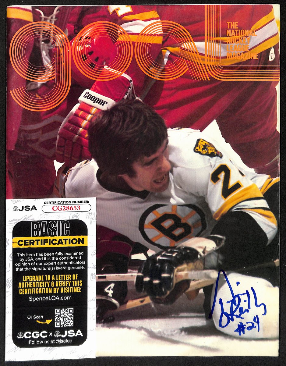 Terry O'Reilly Boston Bruins Signed Goal Magazine JSA 197224