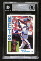 Darryl Strawberry Signed/Auto 1984 Topps RC Card #182 Mets BAS/Beckett 197122
