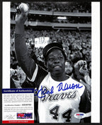 Hank Aaron HOF Signed/Auto 8x10 B/W Photo #715 Home Run Braves PSA/DNA 197216