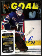 John Vanbiesbrouk New York Rangers Signed Goal Magazine JSA 197239