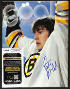 Peter McNabb Boston Bruins Signed Goal Magazine JSA 197250