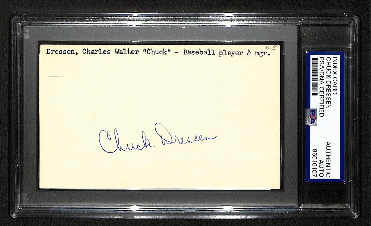 Chuck Dressen NY Giants Signed/Autographed 3x5 Index Card PSA/DNA 196907