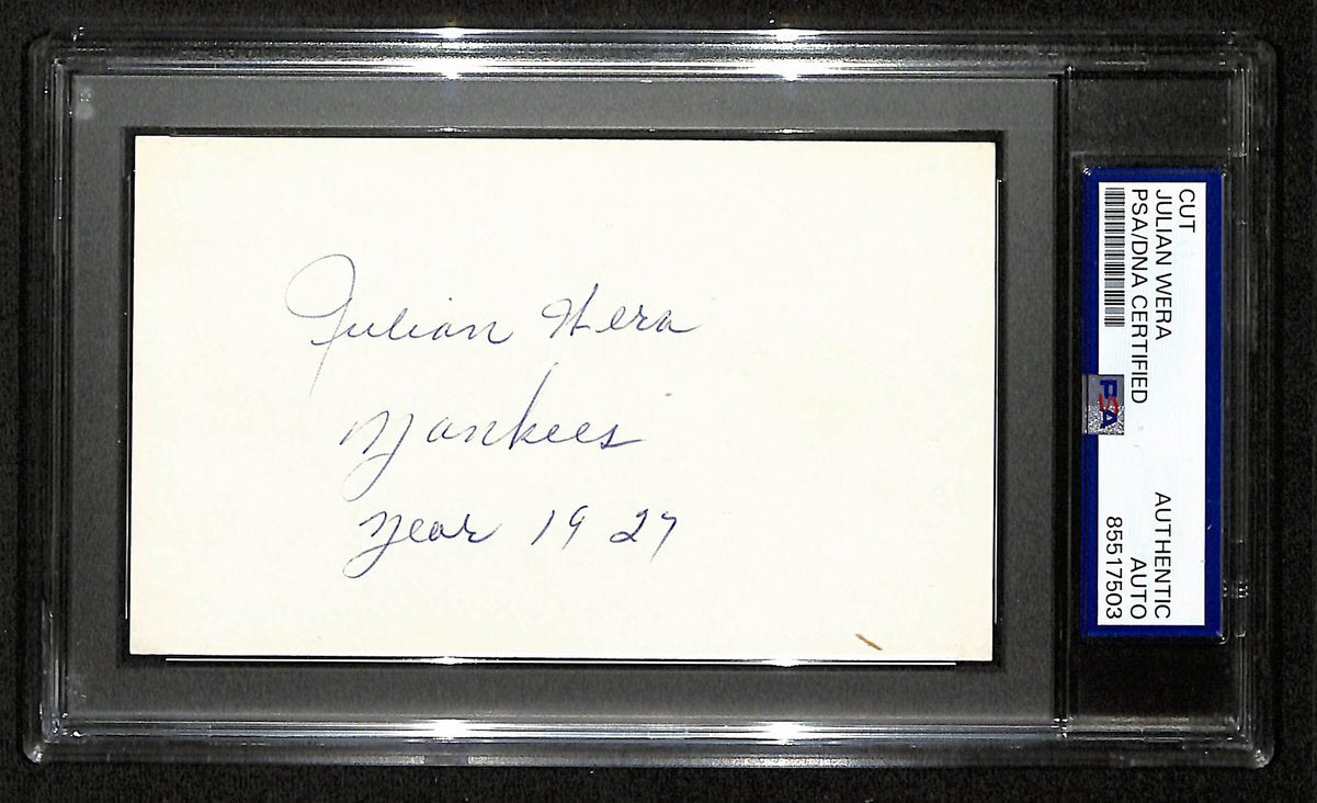 Julian Wera New York Yankees Signed/Autographed 3x5 Cut PSA/DNA 196934
