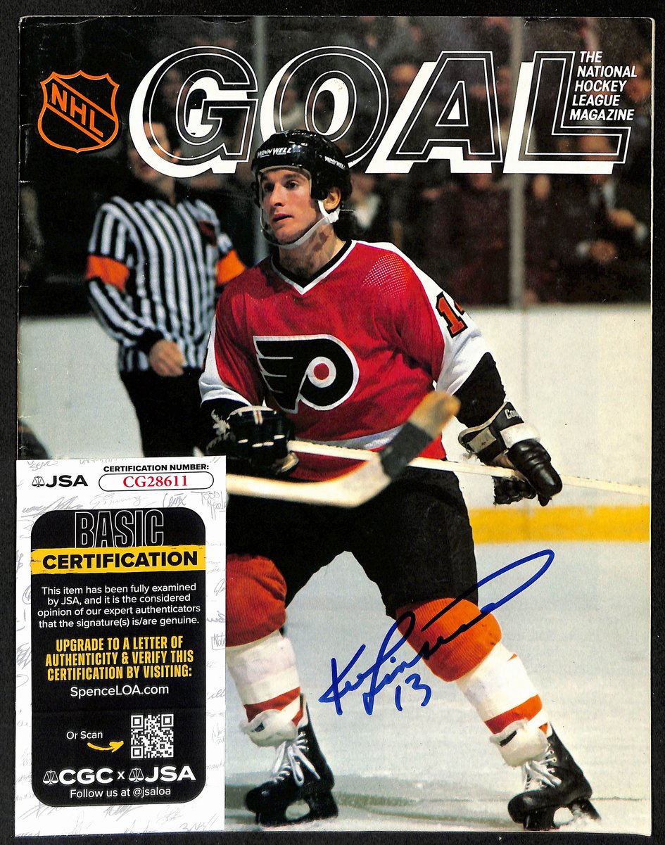 Ken Linesman Philadelphia Flyers Signed 1980 Goal Magazine JSA 197267