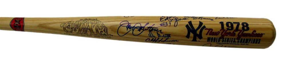 1978 WS Champs New York Yankees Cooperstown Bat Signed by 14 Players 197464