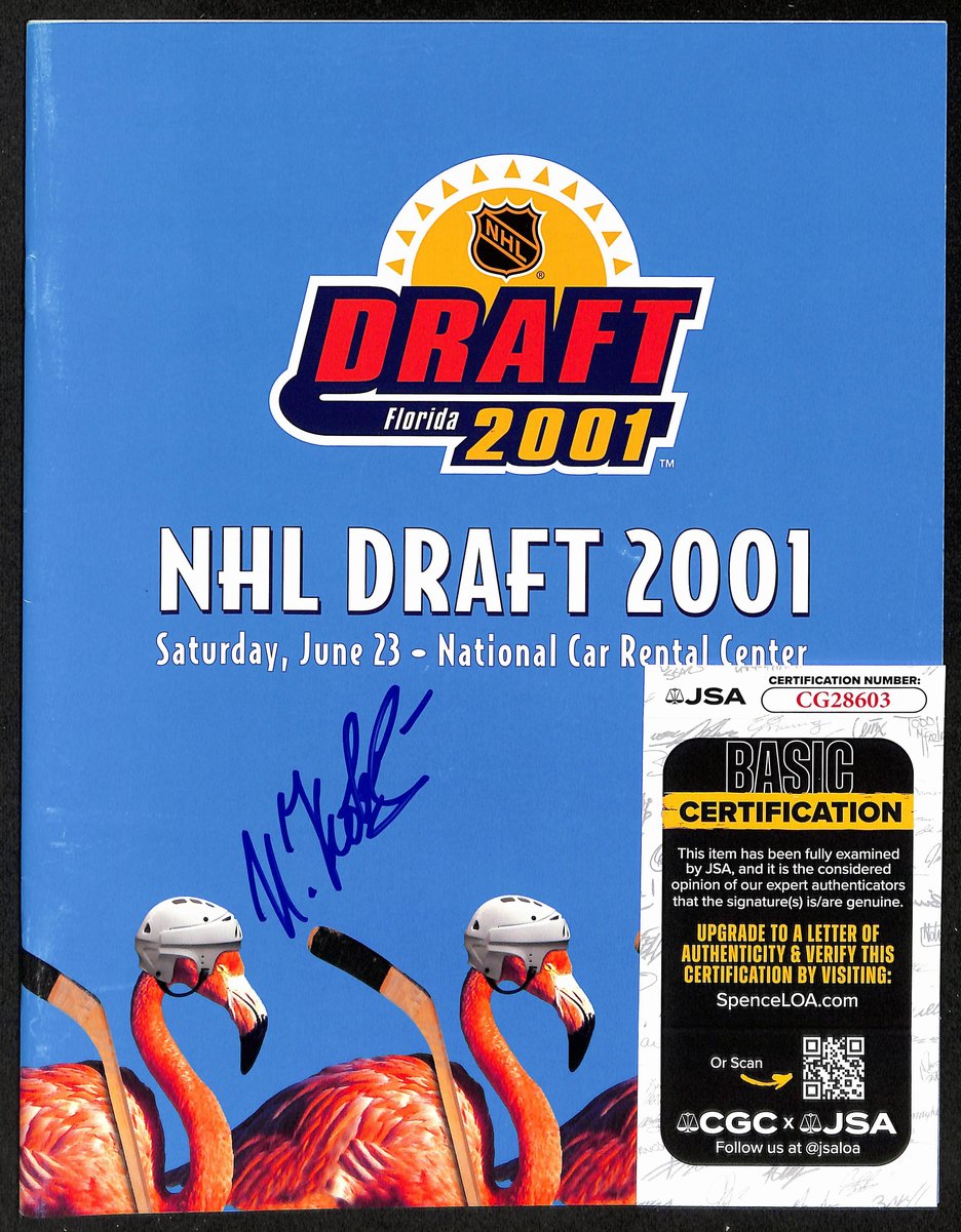 Ilya Kovalchuk Atlanta Thrashers Signed 2001 NHL Draft Program JSA 197275