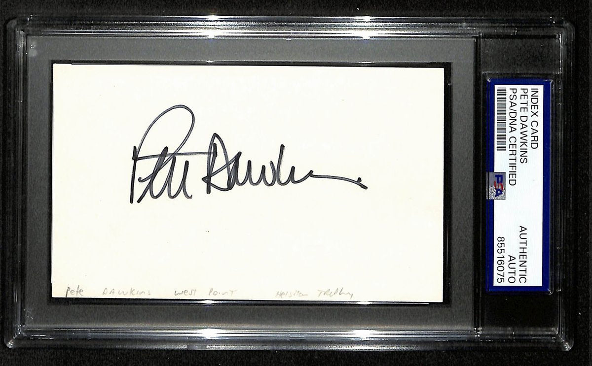 Pete Dawkins Signed/Autographed 3x5 Index Card Army 1958 Heisman PSA/DNA 196978