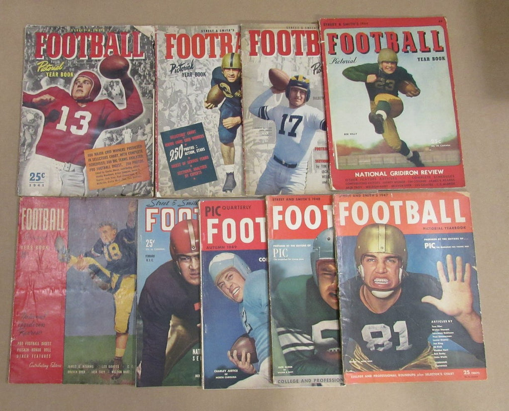 1941-1949 Street & Smith College Football Yearbook Lot of 10