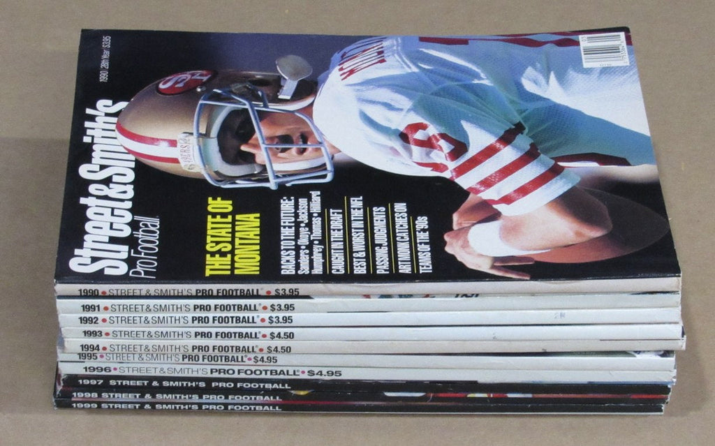 1990-1999  Street & Smith Pro Football Yearbook Lot of 10
