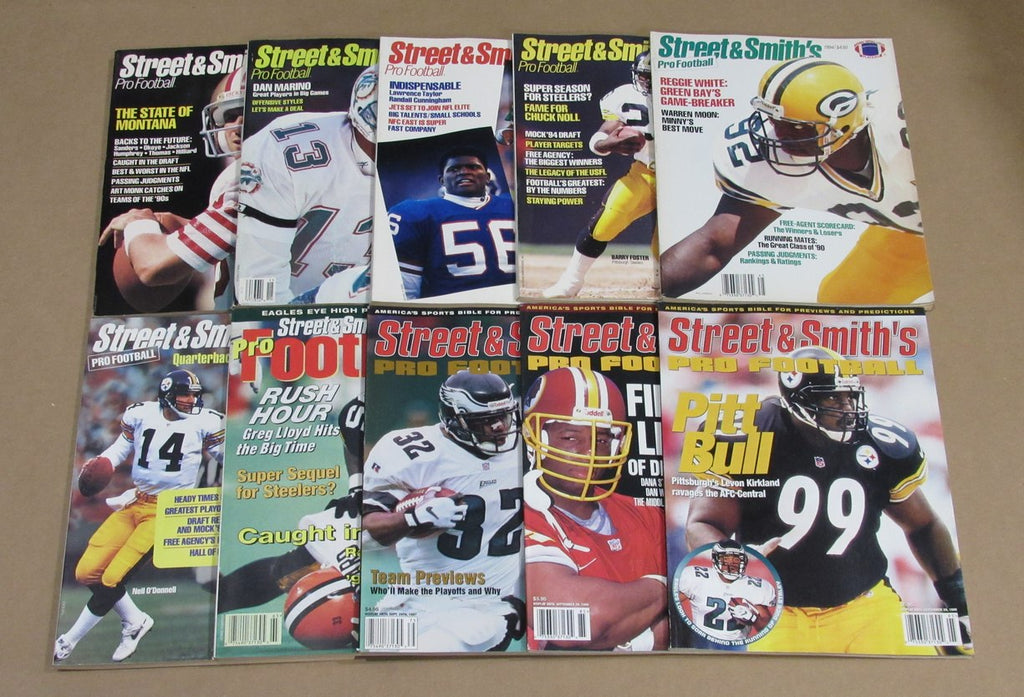 1990-1999  Street & Smith Pro Football Yearbook Lot of 10