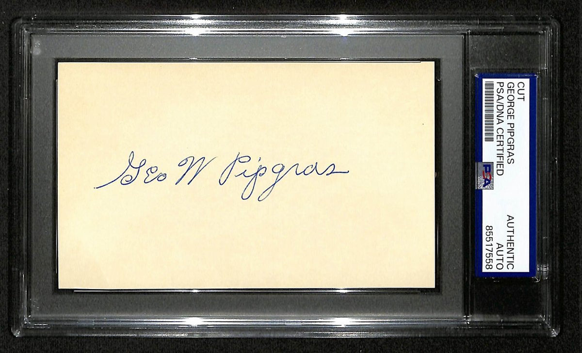 George Pipgras Signed/Auto Cut on 3x5 Index Card New York Yankees PSA/DNA 196986
