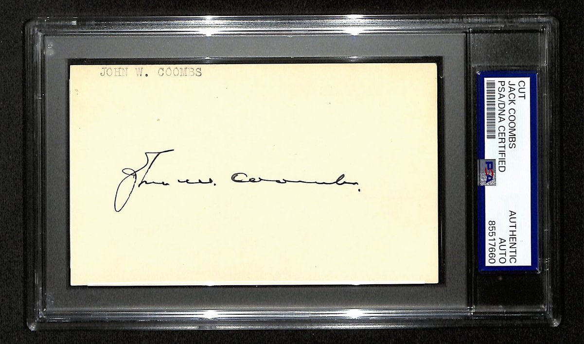 Jack Coombs Signed Cut on 3x5 Index Card Philadelphia Athletics PSA/DNA 196988