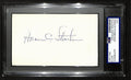 Horace Stoneham Signed Cut on 3x5 Index Card New York Giants PSA/DNA 196992