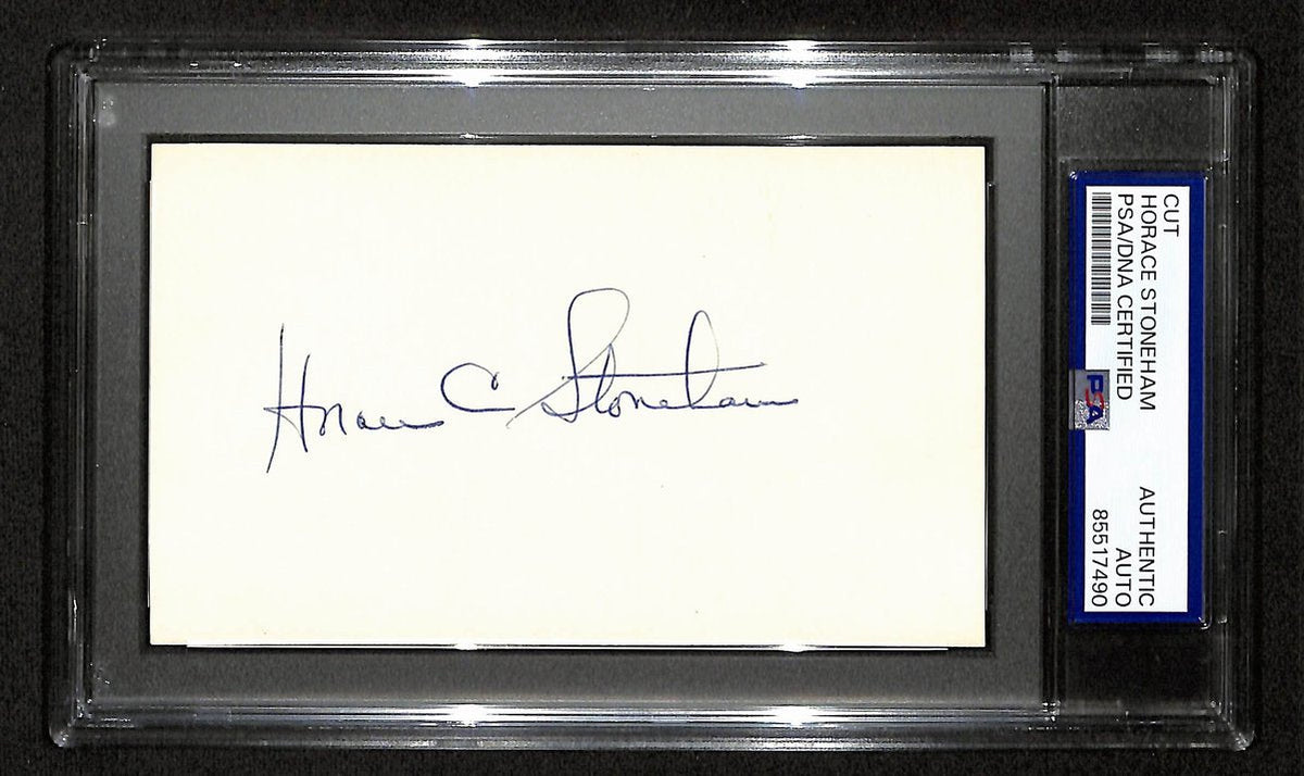 Horace Stoneham Signed Cut on 3x5 Index Card New York Giants PSA/DNA 196993