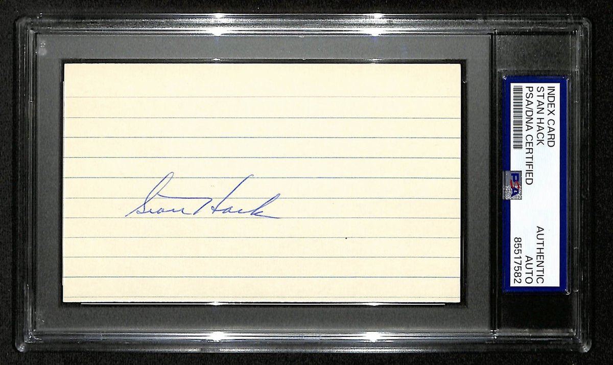 Stan Hack Signed/Autographed 3x5 Index Card Chicago Cubs PSA/DNA 197004