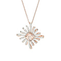 Gem Treasures 18K Rose Vermeil 1.53ctw Morganite & Zircon Pendant Necklace