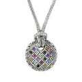 Artisan Silver by Samuel B. 1.32ctw Multi Gemstone Pendant w/ Chain