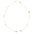 Cameo Italiano "Opera" Flower Shell Cameo & Multi Gem Station 44" Necklace