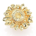 Graziella 23K Gold Plated Electroform Polished Sunflower Ring