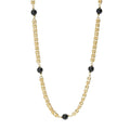Toscana Italiana 18K Gold Plated Choice of Gem Station Byzantine Necklace