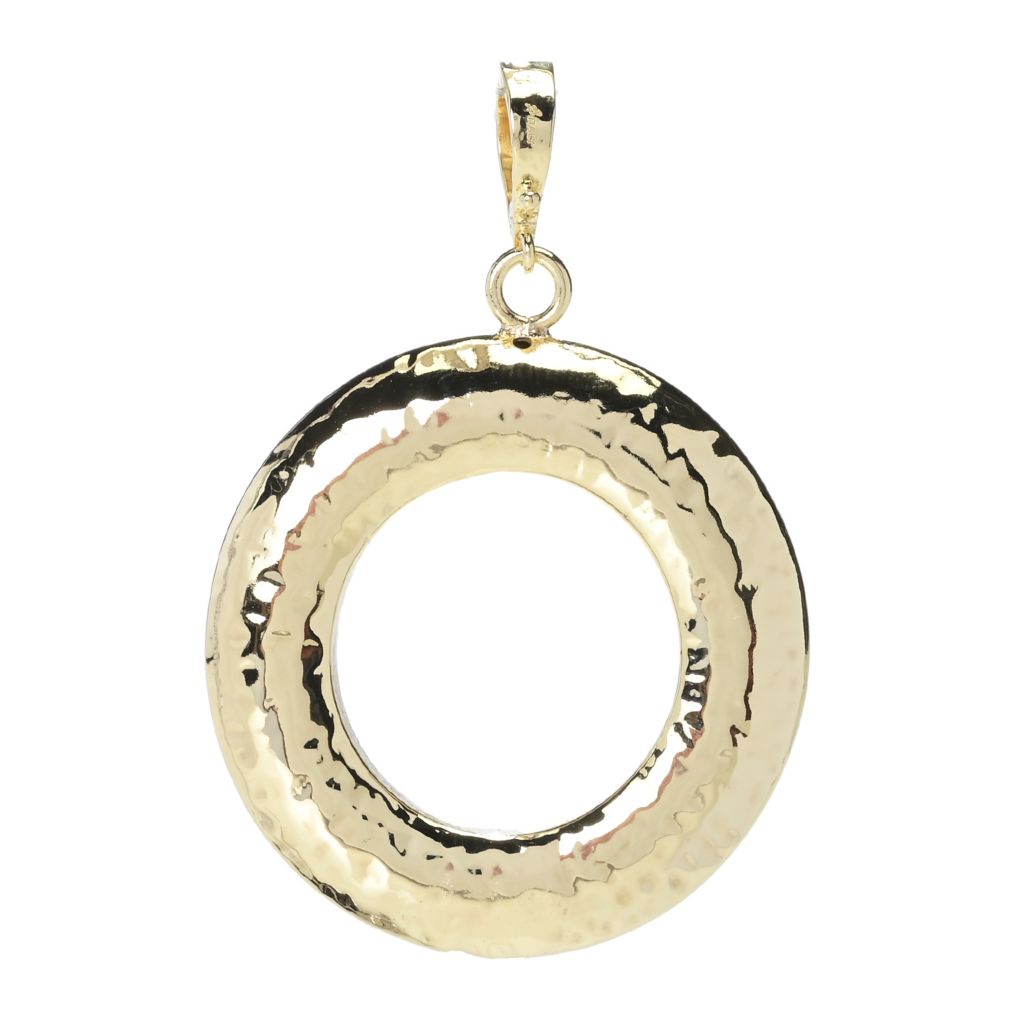 Toscana Italiana 18K Gold Electroform Acqua Bagnata Round Pendant