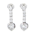 Gem Treasures 2.80ctw White Topaz & Zircon Heart Dangle Earrings