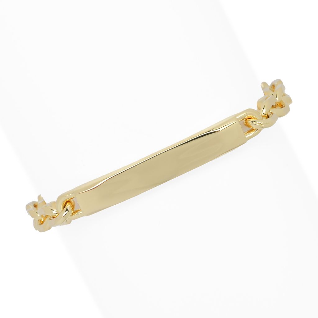 Toscana Italiana 18K Gold Plated Polished ID Oval Link Bracelet