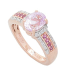 Gem Treasures 1.69ctw Kunzite, Rhodolite Garnet & White Zircon Ring