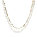 Imperial Pearl Freshwater Cultured Pearl & Paperclip Chain 2-Row Necklace